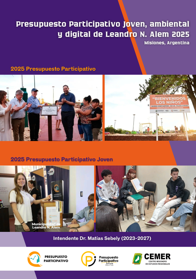 Portada de Presupuesto participativo joven, ambiental y digital de Leandro N. Alem 2025