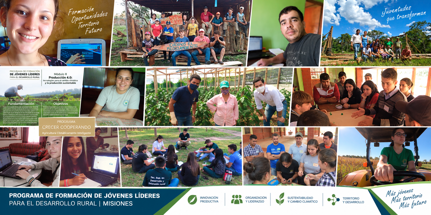 Registro fotográfico de la experiencia Programa de Formación de Jóvenes Líderes para el Desarrollo Rural de Misiones